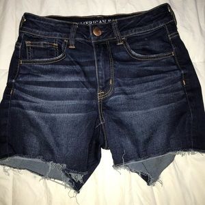 dark wash american eagle shorts